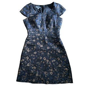 Donna Ricco Women's Cap Sleeve Blue Metallic‎ Cocktail Semi-Formal Dress Size 10